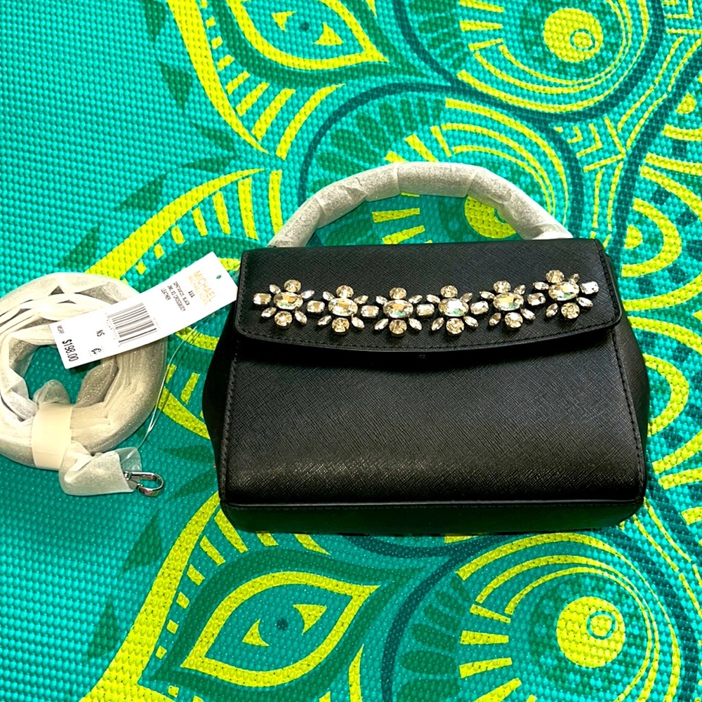 ❤️sale❤️Brand new Ava Jeweled  Michael Kors black cross body purse